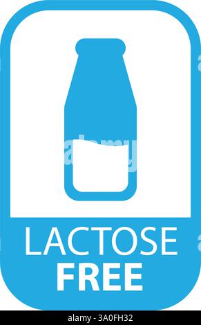 Icona vettoriale senza lattosio. Illustrazione Vettoriale