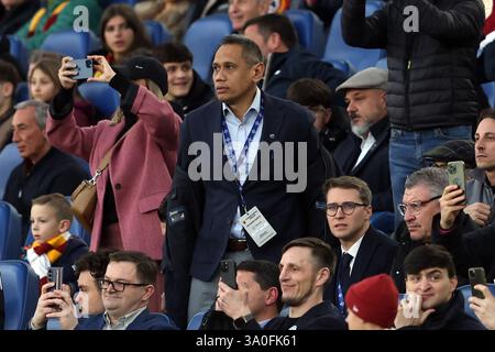 Roma, Italia. 2 marzo 2025. Il presidente del Como Mirwan Suwarso ha visto durante la partita di serie A Enilive 2024-2025 tra AS Roma vs Como 1907 allo Stadio Olimpico. Punteggio finale AS ROMA 2 : 1 COMO 1907 crediti: SOPA Images Limited/Alamy Live News Foto Stock
