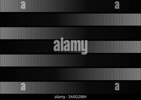 Linea di dissolvenza verticale geometrica astratta, linee di dissolvenza verticale, tracce, strisce mezzitoni, motivo di sfondo monocromatico senza cuciture. Illustrazione Vettoriale
