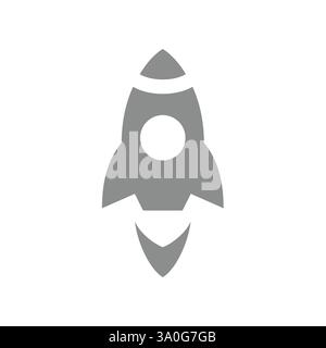Icona vettore Rocket o Rocket. Space Shuttle e nave, simbolo di avvio. Illustrazione Vettoriale