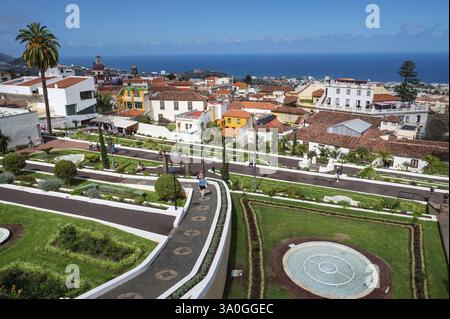 Bellissimo paesaggio urbano tranquillo a Orotava, Tenerife Foto Stock