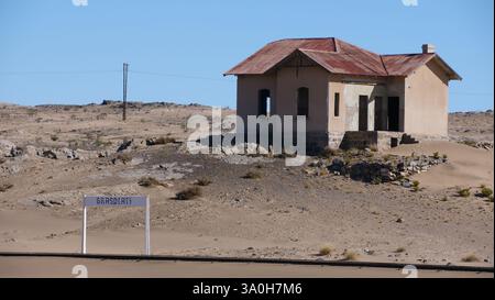 Stazione ferroviaria abbandonata di Grasplatz in Namibia Foto Stock
