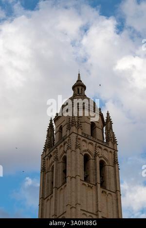 Cattedrale di Segovia: Dettaglio della torre gotica Foto Stock