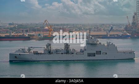 Jacques Chevallier, una nave da rifornimento della marina francese Foto Stock