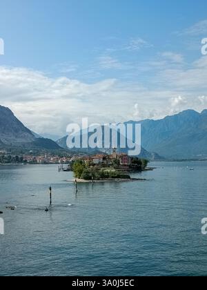 Lago maggiore, Italia. Vista dell'isola pescatori dall'isola bella Foto Stock