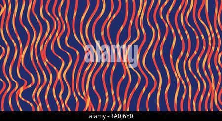 Sfondo in stile retro rosso e marrone, sfondo geometrico scuro con linee ondulate verticali motivo - applicabile per Web, presentazioni, PL Illustrazione Vettoriale