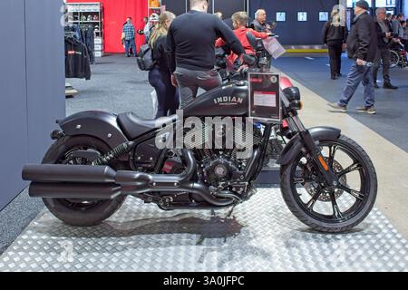 Pasila, Helsinki, Finlandia – gennaio 31. 2025 : Indian Chief Motorcycle in mostra alla MP 25 Motorcycle Fair di Messukeskus Helsinki. Foto Stock