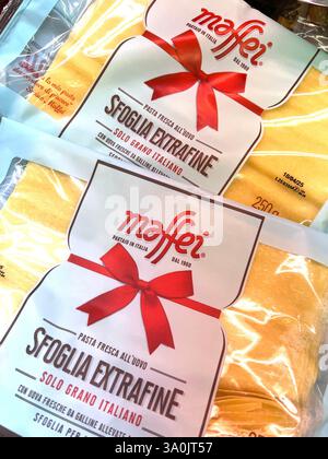 Maffei, Sfoglia Extrafine, fogli di pasta fresca all'uovo di prima qualità, prodotti italiani, pasta fresca, autentiche lasagne italiane, pasta di qualità superiore Foto Stock