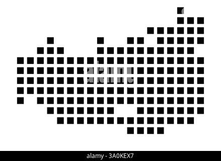 Mappa dei simboli della città di Chula Vista (California) che mostra la città con un motivo di pochi quadrati neri Illustrazione Vettoriale