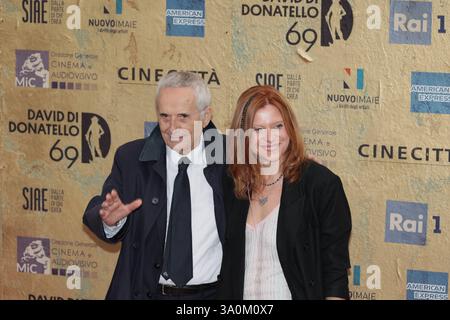 DATA RECORD NON DICHIARATA Roma, Italia - 3 maggio 2024: Marco Bellocchio e Susanna Nicchiarelli partecipano al Red carpet della cerimonia di premiazione del David di Donatello 2024 a Roma, Italia, agli studi CinecittÃ. Roma RM Italia Copyright: XGennaroxLeonardix Foto Stock