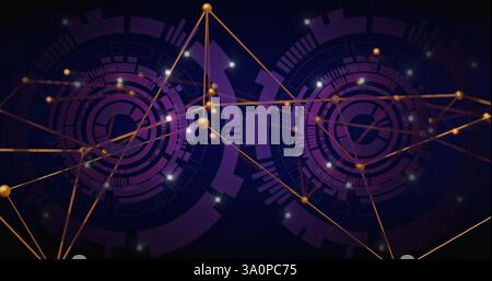 Immagine della rete di connessioni tramite scansione degli oscilloscopi Foto Stock