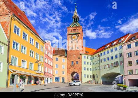 Baviera. Germania. Landsberg am Lech - splendida città vecchia sul fiume Lech, viaggia lungo la strada romantica. Foto Stock