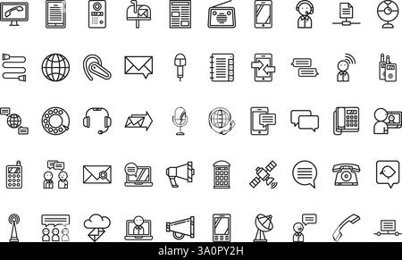 Raccolta di icone vettoriali di alta qualità con traccia modificabile. Ideale per progetti professionali e creativi. Illustrazione Vettoriale