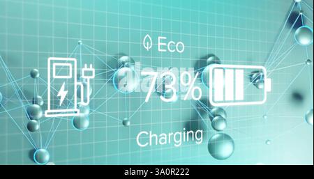 Immagine di una rete di connessioni su icone ecologiche Foto Stock
