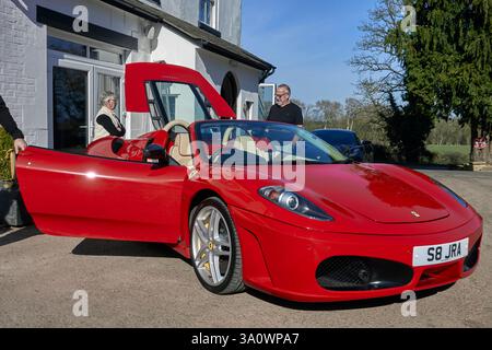 Ferrari F430 F1 ragno in auto sportiva Red 2008 Foto Stock