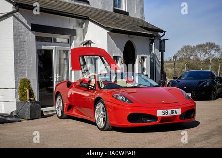 Ferrari F430 F1 ragno in auto sportiva Red 2008 Foto Stock