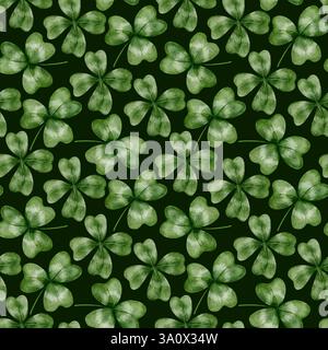 motivo senza cuciture con quadratini di acquerello disegnati a mano. Ornamento verde con elementi botanici. Stile naturale. Adatto per tessuti, carte da parati, stampe Foto Stock