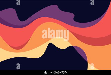 Poster con sfondo colorato dalle forme fluide dinamiche Illustrazione Vettoriale
