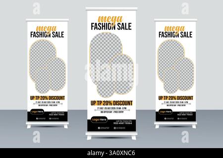 Design di banner roll-up Vector Fashion sale Illustrazione Vettoriale