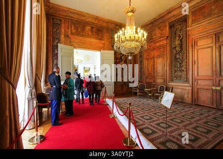 Palazzo dell'Élysée, alias Hôtel d'Evreux, la residenza ufficiale del Presidente della Repubblica francese a Parigi Foto Stock
