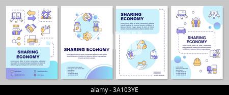 Modello di brochure Economy Circle condivisa Illustrazione Vettoriale