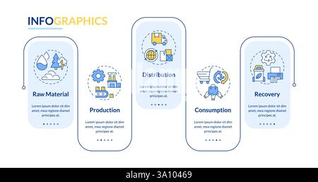 Vettore infografico rettangolare a economia circolare Illustrazione Vettoriale