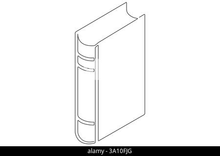 Un disegno continuo di grafica vettoriale del contorno del libro Illustrazione Vettoriale