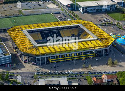 Vista aerea, Aachen Tivoli, stadio di calcio nel parco sportivo Soers, sede della squadra di calcio Alemannia Aachen, Laurensberg, Aquisgrana, Renania, Foto Stock