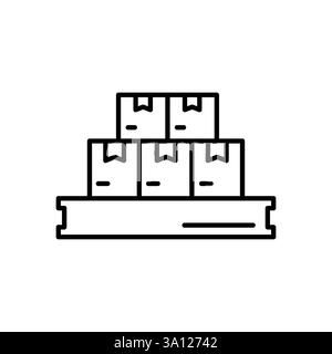 Scatole di cartone isolate su bianco. Imballaggio per la consegna del cartone chiuso, sigillato, cubico, grande e scatolato piccolo con segni fragili. Illustrazione vettoriale in Illustrazione Vettoriale