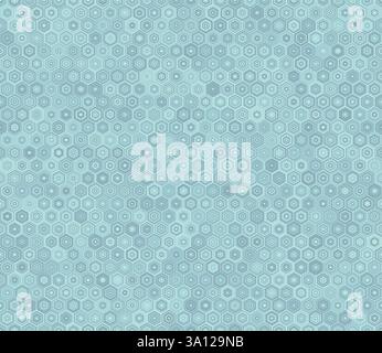 Modello esagonale senza cuciture. Esagoni impilati modello a mosaico. Toni di colore blu. Profili esagonali. Modello a piastrelle. Illustrazione vettoriale senza interruzioni. Illustrazione Vettoriale