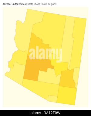 Arizona, Stati Uniti. Semplice mappa vettoriale. Stato forma. Stile regioni solide. Confine dell'Arizona. Illustrazione vettoriale. Illustrazione Vettoriale