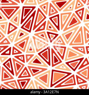 Modello triangolare. Forme solide arrotondate nei telai. Grandi dimensioni dei triangoli. Stile colorato monotono. Modello ripetibile. Bellissime tessere vettoriali. Illustrazione Vettoriale