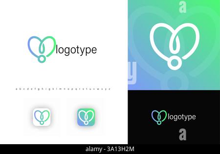 Stetoscopio che forma forme cardiache e polmonari, simboleggia l'assistenza medica, cardiologia, polmonologia, servizi sanitari. Ideale per cliniche e ospedali Illustrazione Vettoriale