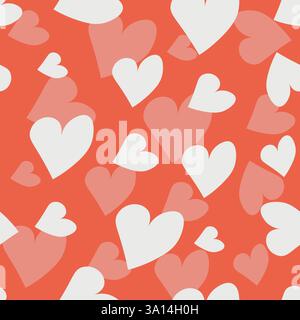 Motivo senza cuciture con il cuore. Illustrazione vettore festività modello. Progettazione di cartoline, cartoline, poster, stampa, striscioni. Cartoni animati cuori colorati a colori Illustrazione Vettoriale