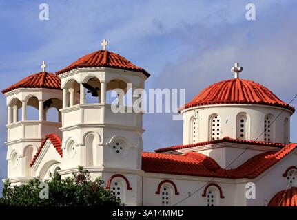 Chiesa di San Nicola - Chiesa di Agios Nikolaos, Livadia, Tilos, isole del Dodecaneso, Egeo meridionale, Grecia. Preso maggio 2025 Foto Stock