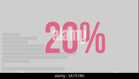 20 immagini di testo su grafico a barre su sfondo chiaro Foto Stock