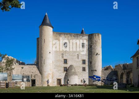 Francia, Vandea, isola di Noirmoutier, Noirmoutier en l'Ile, il castello medievale Foto Stock