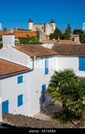 Francia, Vandea, isola di Noirmoutier, Noirmoutier en l'Ile, il castello medievale Foto Stock