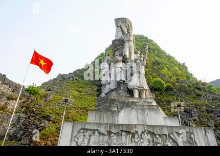 Vietnam, Tonchino superiore, regione di Dong Van, anello ha Giang o anello ha Giang, passo ma Pi Leng, memoriale di guerra Foto Stock