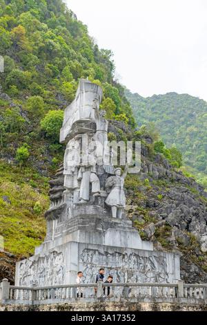 Vietnam, Tonchino superiore, regione di Dong Van, anello ha Giang o anello ha Giang, passo ma Pi Leng, memoriale di guerra Foto Stock