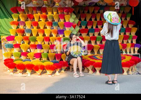 Vietnam, Center, provincia di Thua Thien Hue, Hue, Huyen Tran Cong Chua, produzione di bastoncini di incenso Foto Stock