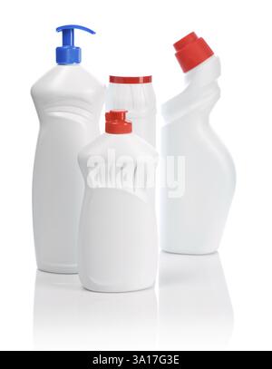 Quattro bottiglie da cucina Foto Stock