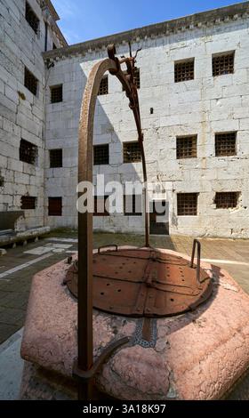 Cortile interno della prigione di Palazzo Ducale, Venezia, Italia Foto Stock