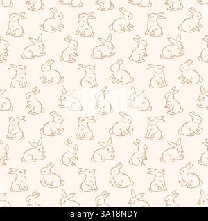 Sfondo con motivo senza cuciture coniglietto pasquale vettoriale Illustrazione Vettoriale