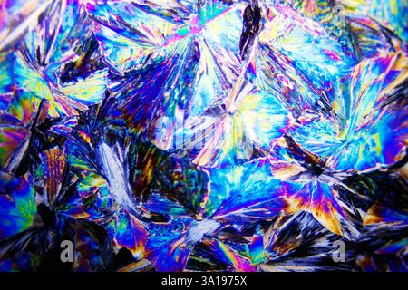 Microcristalli in luce polarizzata Foto Stock