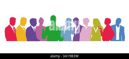 consulenza in un team, illustrazione di una riunione d'affari Foto Stock