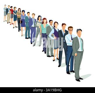 Una fila di persone Foto Stock