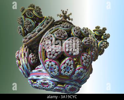 Rendering 3D astratto di immagini faracolari colorate Foto Stock