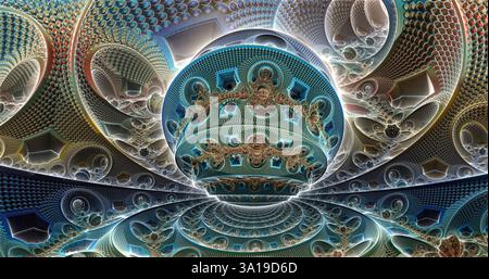 La superficie di un pianeta alieno sotto un rendering 3d del sole alieno Foto Stock