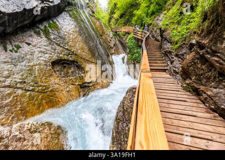 Ramsau, Germania, gola di Wimbachklamm nelle Alpi bavaresi a Ramsau vicino a Berchtesgaden, Germania. Foto Stock